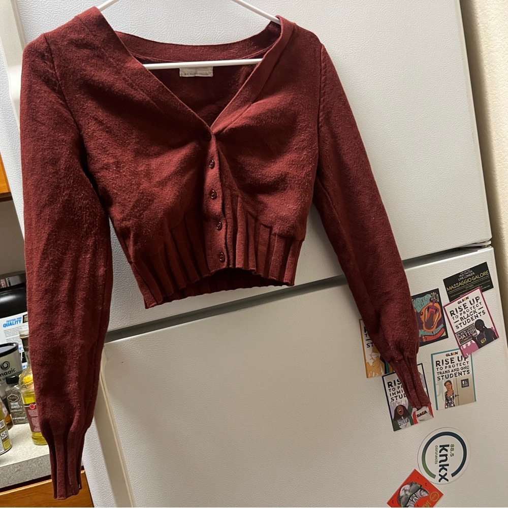 Maroon Cropped Sweater